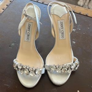 Jimmy Choo silver strap heels size 6